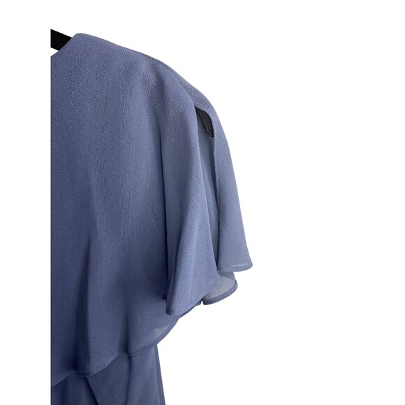 S.L. Fashions Womens Periwinkle Short Sleeve Tiered Chiffon Cocktail Dress Sz 6 - Picture 10 of 14